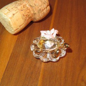 Crystal miniature Turtle with gold accents.